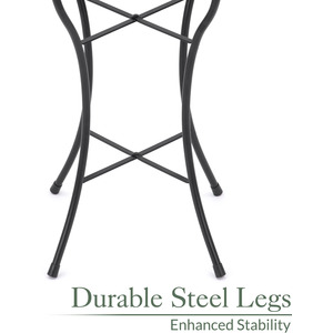 Peacock Glass Bird Bath - Blue by Christow