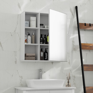 Mayfair Mirror Cabinet with Shelves - White