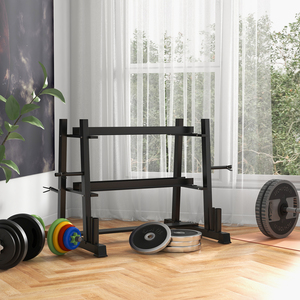 SPORTNOW 3-Tier Versatile Weight Rack with 4 Weight Rods - Black by SPORTNOW