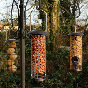 Hanging Bird Feeder set of 3 Seed Nut Fat Ball - Brown by Actiaspet