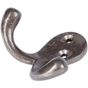 70x50mm Double Coat Hook - Raw by Hammer and Tongs