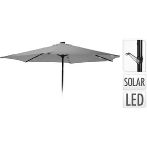 Solar LED Umbrella - Light Grey