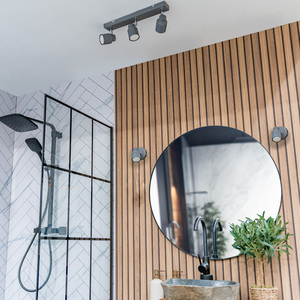 Benton IP44 Bathroom 3 Way Bar Ceiling Spotlight and Cool LED Bulbs - Grey by ValueLights