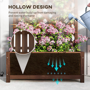 Outsunny Garden Wooden Planter Box with Trellis by Outsunny