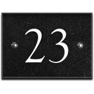 Black Granite House Number 23 - Black by The House Nameplate Company