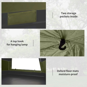 Outsunny Six Man Hexagon Pop Up Tent A20-056V00DG - Deep Green by Outsunny