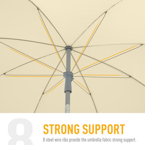 Outsunny Outsunny Beach Umbrella Parasol - Cream white by Outsunny