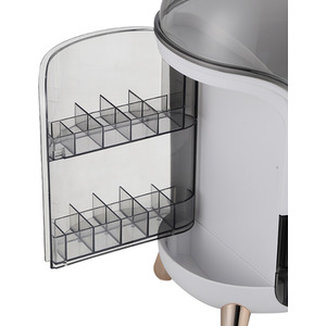 Make Up Organiser Large Dustproof Cosmetic Storage Box with Handle - White by Livingandhome