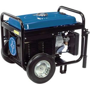 Draper 4 Stroke Engine Petrol Generator with Wheels (2.5kVA 2.5kW) - Blue by Draper
