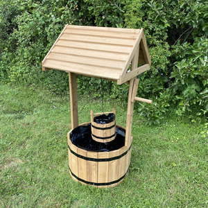 Large Wooden Wishing Well Garden Planter - Natural / 1 by Selections