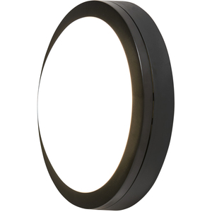 Outdoor LED Round Bulkhead Wall Light - Black by Litecraft