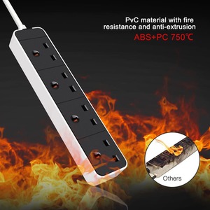 4 Way 1 Meter Extension Lead - Black by BriStar