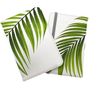 Single Palm Leaf Passport Cover - Green by Warren Reed - Designer