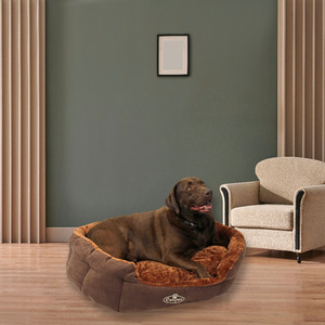 Deluxe Faux Fur Dog Bed in Chocolate Brown - Brown / XL by Actiaspet