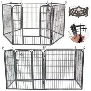 Heavy Duty 6 Panel Pet Cage - Grey / 80cm by Easipet
