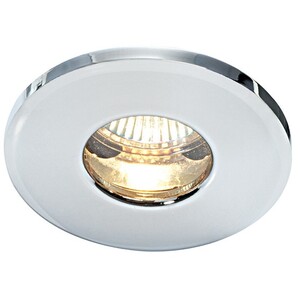 Shieldplus Fire Rated Bathroom Recessed Light Chrome Plate, Glass IP65, GU10 - Glass