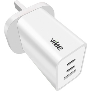Vibe Ultrafast Triple 65W Mains Charger - White by Vibe