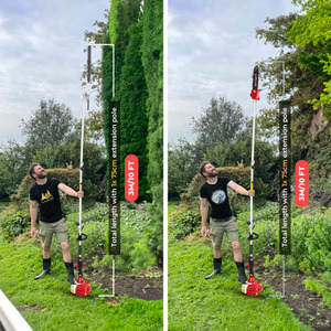 52cc Long Reach Petrol Multi Tool Strimmer, Hedge Trimmer, Pruner, Brush Cutter by BU-KO