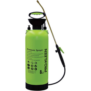Pro-Kleen Garden Pressure Pump Sprayer Manual Action 8L With Brass Lance - Green by Pro-Kleen
