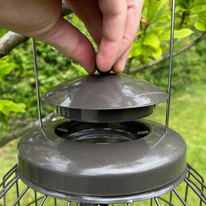 Heavy Duty Squirrel Proof Hanging Bird Suet Fat Ball Feeder - Grey / 2 by Selections