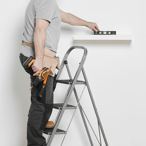 4 Step Foldable Ladder - Silver by VonHaus