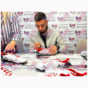 Bruno Fernandes Signed and Framed Manchester United Boot - White by Allstarsignings