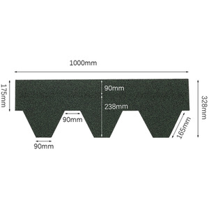 18Pcs Hexagonal Asphalt Roofing Shingles - Green by Livingandhome