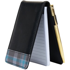 Tartan Flip Notebook with Pen - Black