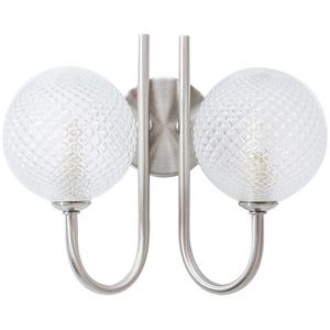 Elle 2 Way IP44 Bathroom Wall Light with Glass Shades and LED Bulbs - Silver by ValueLights
