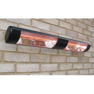 3kW Black Wall Mounted Outdoor Electric Infrared Halogen Patio Heater - Black by Primrose
