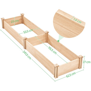 Wooden Raised Garden Bed Divisible Planter Box - Wood by Yaheetech