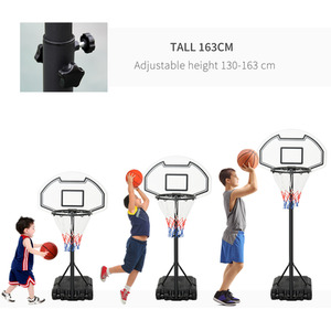 HOMCOM Basketball Stand and Hoop - Black by HOMCOM