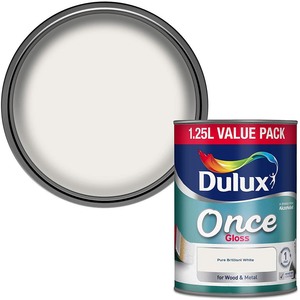 Dulux Once Gloss Paint - Pure Brilliant White / 1.25l by Dulux