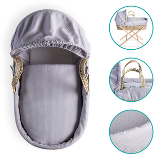 Cotton Dream Palm Moses Basket - Grey by Clair de Lune