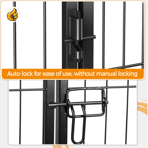 8 Panels Metal Dog Playpen Pet Exercise Barrier - Black / Large by Yaheetech