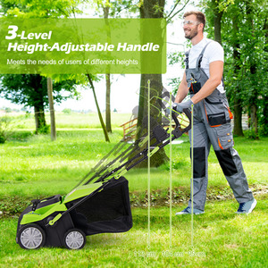 2-In-1 Electric Dethatcher Scarifier Folding Lawn Dethatcher - Green by Costway