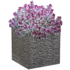 Large Brick Effect Square Planter - Grey by Strata
