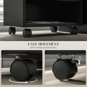 HOMCOM 2 Tier Printer Stand with Wheels - Black by HOMCOM