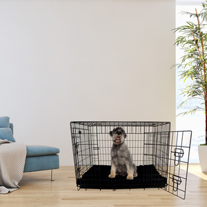 Waterproof Dog Cage Bed in Black - Black / L by Actiaspet