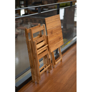 Tramontina Folding Patio Bistro Set - Natural / 1 x Table; 2 x Chairs by Tramontina