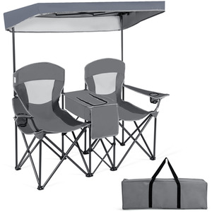 Double Sunshade Folding Chairs by Costway