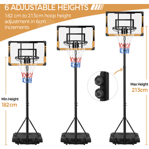 Basketball Hoop with PVC Backboard and Wheels - Brown by Yaheetech
