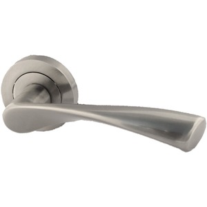 Astrid Door Handles Latch Twist Lever on Rose - Satin - Satin by Betley Butterfly
