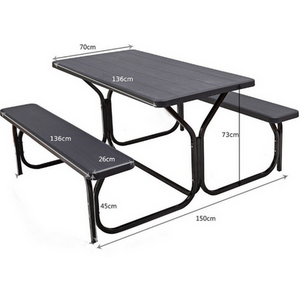 Picnic Table Bench Set - Black by Costway