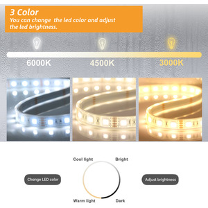 Bathroom Mirror with LED Lights, Black Frame, Round - White / 80cm by AicaBathroom