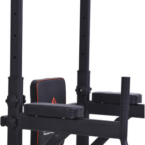 HOMCOM Multifunction Home Workout Station Tower - Black and Red by HOMCOM