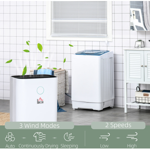 HOMCOM 16L Day 4L Portable Quiet Dehumidifier Home Laundry - White by HOMCOM