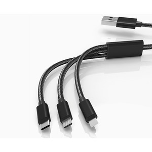 All-In-One USB Fast Charging Braided Cable - Black