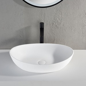 Leon Countertop Matt Stone Basin - White by Fino Stone