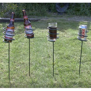 Outdoor Drinks Holder for Glasses, Cans Bottles - Green by Garden Pride